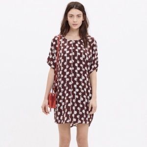 Madewell Burgundy XS 100% silk shift dress